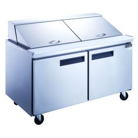 Dukers DSP48-12-S2 Commercial 2-Door Refrigerated Sandwich Salad Food Prep Table in Stainless Steel